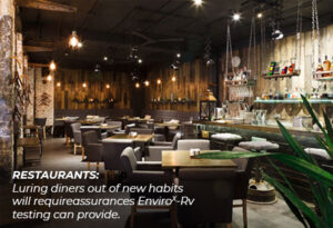 Restauraunts: Luring diners out of new habits will require assurances EnviroX-Rv testing can provide.