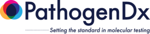 The PathogenDx logo with subhead "setting the standard in molecular testing".